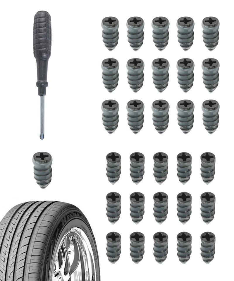 UBOG 30PCS Tire Plug Kit,Car Accessories Tire Plugs,Tire Repair,Tire Repair Screws,Tire Nail Repair Kit,Tire Repair Rubber Nail,Tire Screw Plug Repair Kit,Suitable for Car Motorcycle Truck - Image 1
