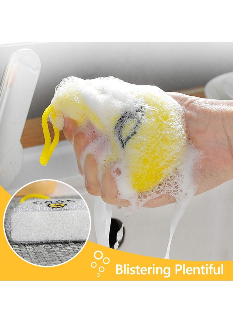 KASTWAVE 8 Pack Scrub Sponges Efficient and Long Lasting for Non Scratch Kitchen Cleaning Multi Purpose Microfiber Dishwashing Sponge for Dishes - Image 3