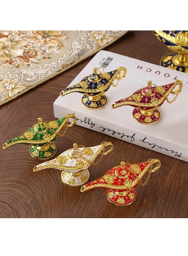 12cm Aladdin magic lamp home decoration ornaments retro light luxury small gifts metal crafts white - Image 2