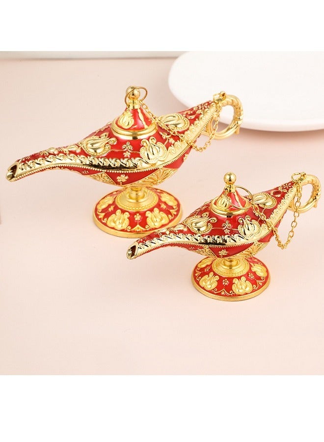 12cm Aladdin magic lamp home decoration ornaments retro light luxury small gifts metal crafts white - Image 3