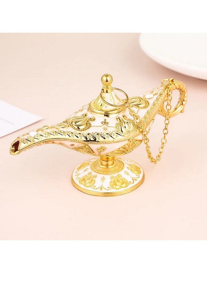 12cm Aladdin magic lamp home decoration ornaments retro light luxury small gifts metal crafts white - Image 1