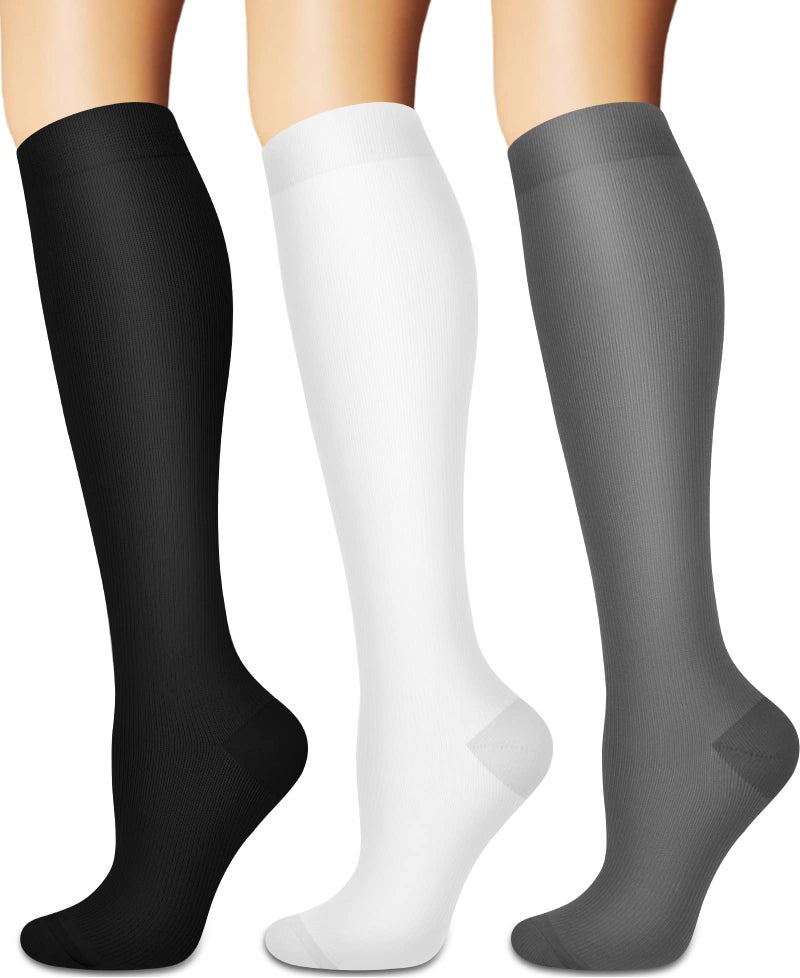 SOOVERKI Compression Socks for Women and Men Circulation (3 Pairs) is Best Support for Running Athletic Cycling Hiking - Image 1