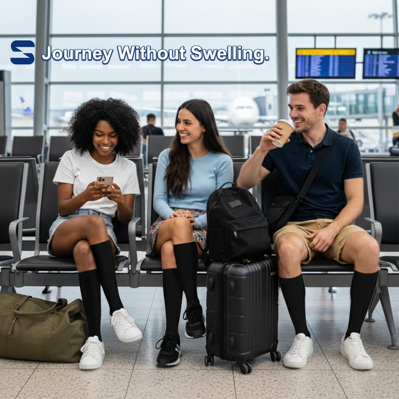 SOOVERKI Compression Socks for Women and Men Circulation (3 Pairs) is Best Support for Running Athletic Cycling Hiking - Image 5