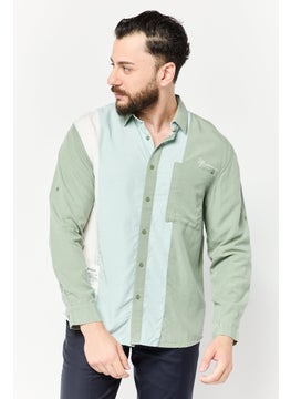SELECTED Men Drop Shoulder Fit Color Block Long Sleeve Casual Shirt, Multicolor  - Image 1