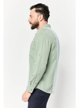 SELECTED Men Drop Shoulder Fit Color Block Long Sleeve Casual Shirt, Multicolor  - Image 3