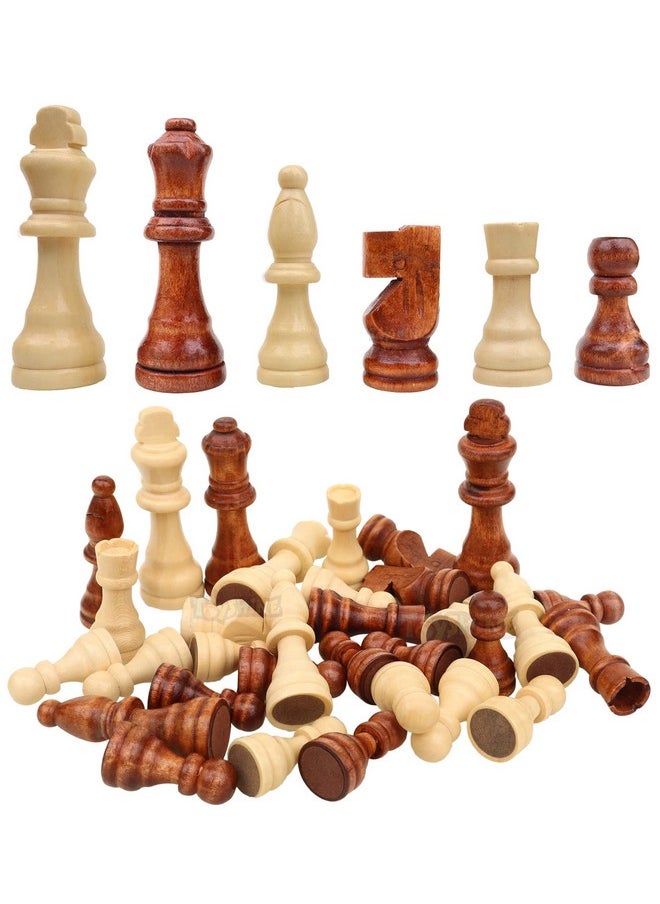 Toyshine Toyshine Wooden Chess Pieces (Tournament Quality) Chessmen, 9 Cm King Size Sstp, Kids  - Image 1