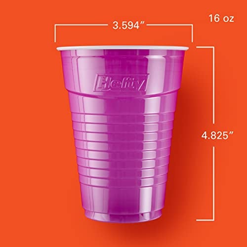 Hefty Party On Disposable Plastic Cups, Assorted, 16 Ounce, 100 Count - Image 2