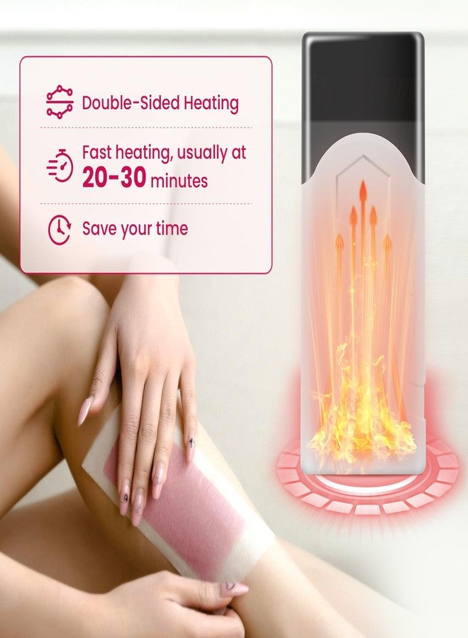 Charmonic Roll On Wax Kit, Portable Wax Roller Kit for Coarse/Fine Hair Removal, Beginners Waxing Roller for All Skin Types with 3 Pcs 100g Roll Cartridge, 100 Non-Woven Strips & 10 After Oil Wipes (F0_White) - Image 4