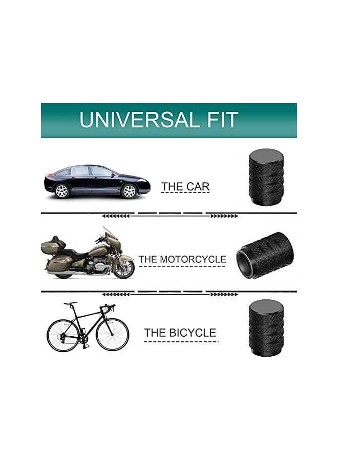 S-TOP Tire Valve Stem Caps - 12 Pack Tire Caps with Corrosion Resistant Plastic Lined Universal Valve Stem Covers for Car, Truck, Motorcycle and Bike (Black, Barrel) - Image 3