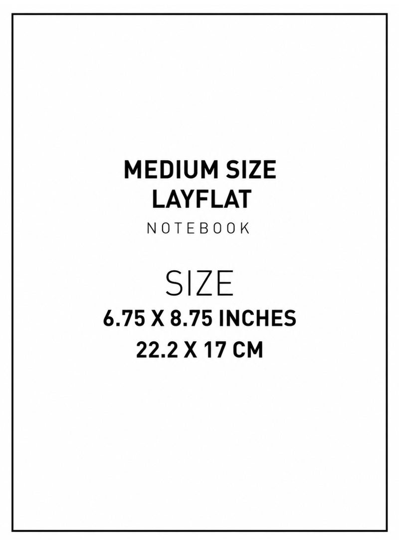 PAPERWORK Geometric Shapes Layflat Notebook Medium 8.75x6.75 Inch 3 Line 160 Pages for School & Student Notes - Image 5