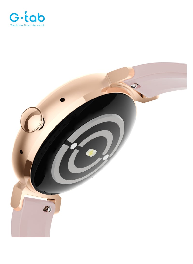 G-Tab - G-Tab GT9 PRO Smartwatch for Women/1.1 Inches Amoled Display/With Extra Strap/Heart rate monitor/calorie monitor/blood oxygen monitor/voice assistance/support iOS & Android/ Water Resistance/FullTouch - Image 1