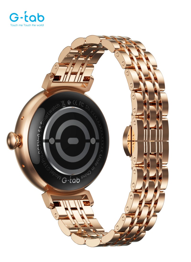 G-Tab - G-Tab GT9 PRO Smartwatch for Women/1.1 Inches Amoled Display/With Extra Strap/Heart rate monitor/calorie monitor/blood oxygen monitor/voice assistance/support iOS & Android/ Water Resistance/FullTouch - Image 1