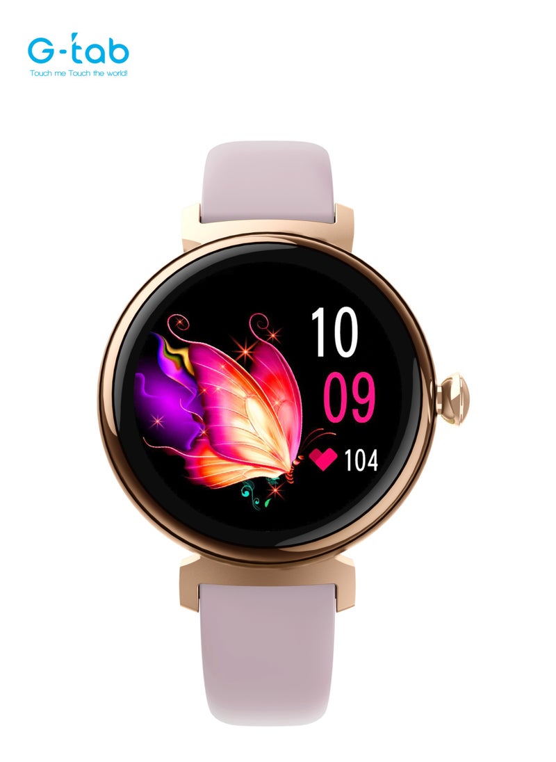 G-Tab - G-Tab GT9 PRO Smartwatch for Women/1.1 Inches Amoled Display/With Extra Strap/Heart rate monitor/calorie monitor/blood oxygen monitor/voice assistance/support iOS & Android/ Water Resistance/FullTouch - Image 1