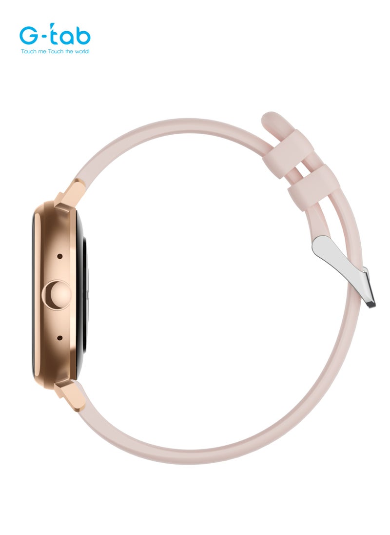 G-Tab - G-Tab GT9 PRO Smartwatch for Women/1.1 Inches Amoled Display/With Extra Strap/Heart rate monitor/calorie monitor/blood oxygen monitor/voice assistance/support iOS & Android/ Water Resistance/FullTouch - Image 1