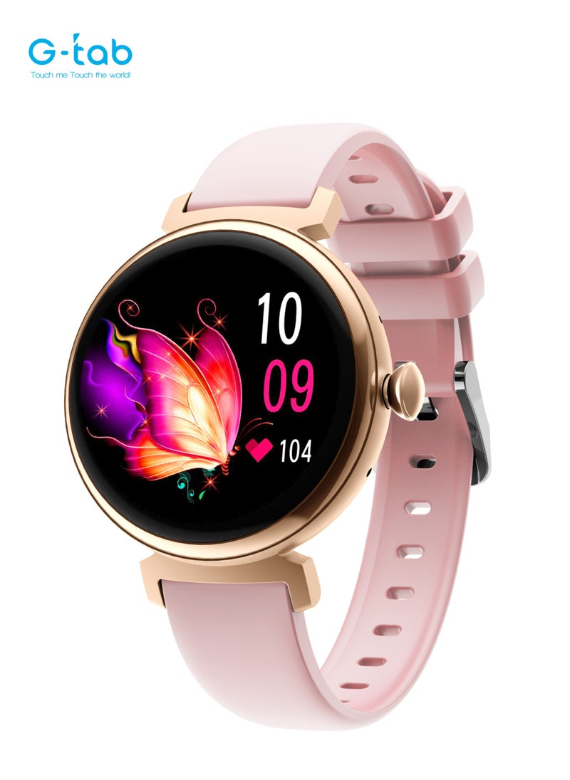 G-Tab - G-Tab GT9 PRO Smartwatch for Women/1.1 Inches Amoled Display/With Extra Strap/Heart rate monitor/calorie monitor/blood oxygen monitor/voice assistance/support iOS & Android/ Water Resistance/FullTouch - Image 1