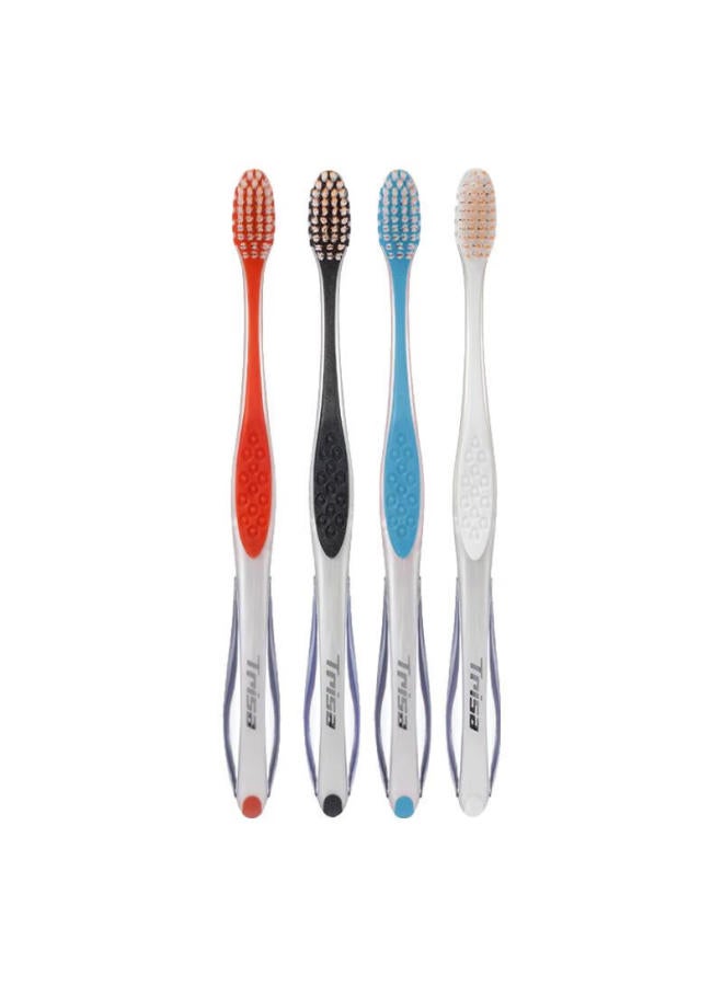 Trisa Swiss Imported Lingrui Soft Bristle Toothbrush Adult Household Family Pack Interdental Cleaning - 2 Pieces Random Color