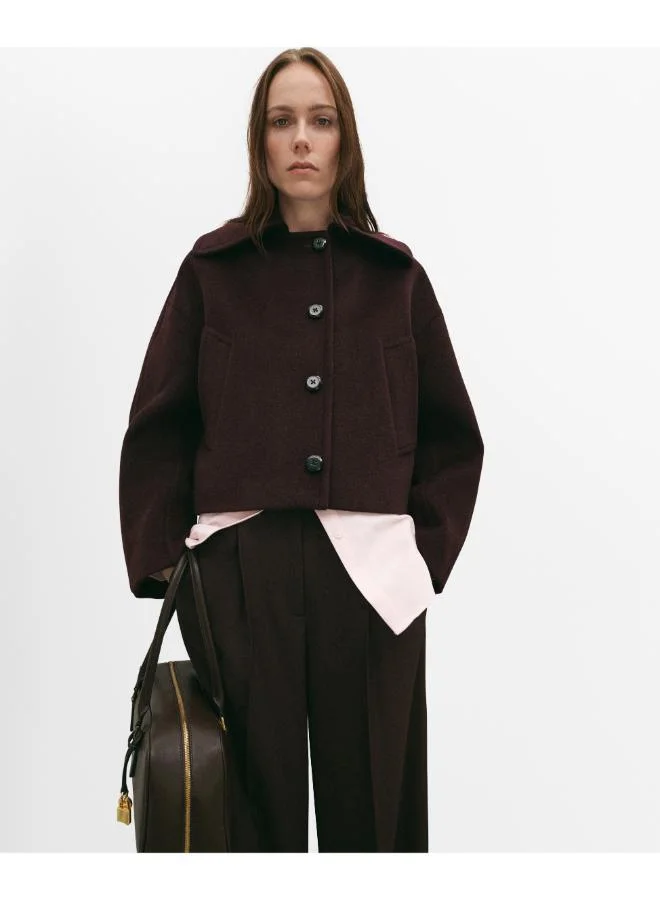 Mango Wool Jacket With Shirt Collar