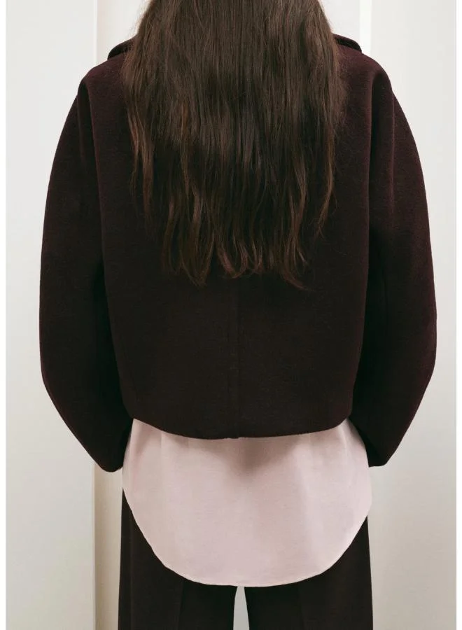 Mango Wool Jacket With Shirt Collar
