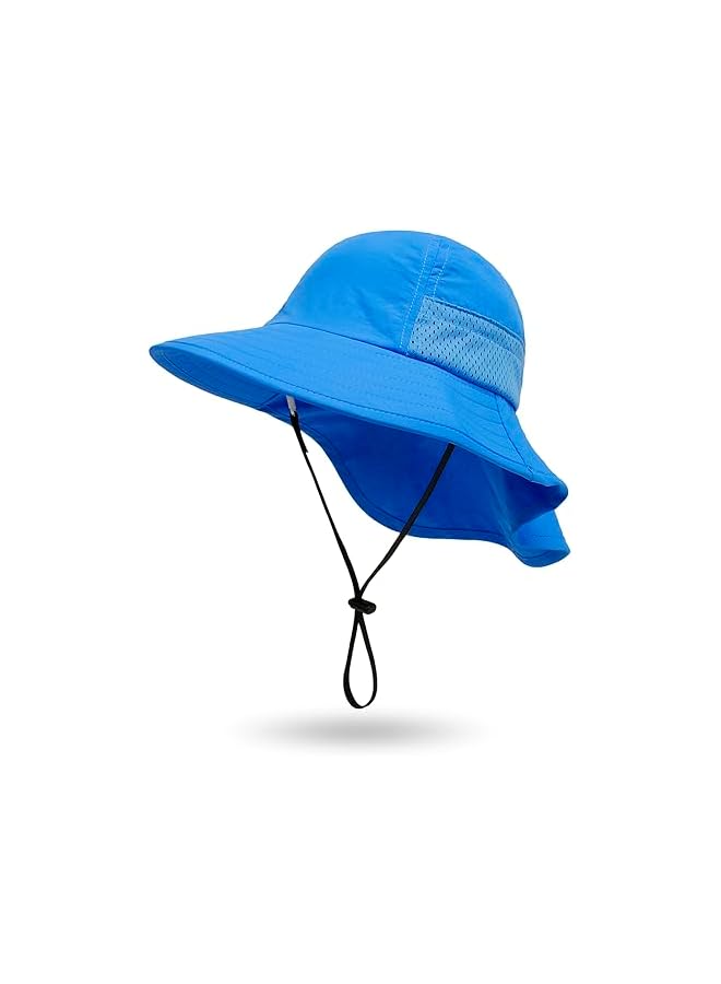 قبعات شمسية للأطفال من عمر 1-7 سنوات، قبعات صيفية مع حماية UPF 50+، مزودة بحافة عريضة وقبعة للرقبة، مثالية للعب على الشاطئ للصبيان والبنات. - Image 1