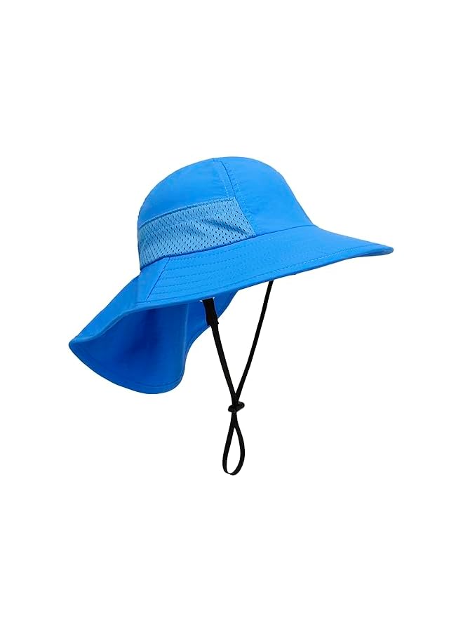قبعات شمسية للأطفال من عمر 1-7 سنوات، قبعات صيفية مع حماية UPF 50+، مزودة بحافة عريضة وقبعة للرقبة، مثالية للعب على الشاطئ للصبيان والبنات. - Image 4