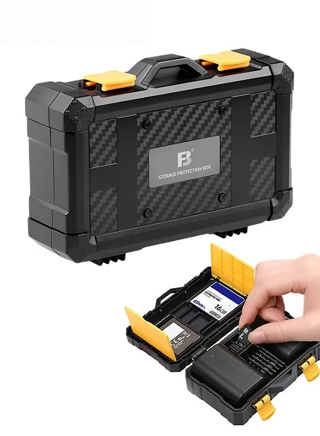 بطارية الكاميرا حالة بطارية الذاكرة,حالة حامية بطاقة الذاكرة الصلبة,بطارية DSLR SLR المدمجة المقاومة للماء تخزين 2 بطاريات الكاميرا 9 بطاقات TF 5 بطاقات SD 2 بطاقات XQD أو 2 بطاقات CF - Image 1