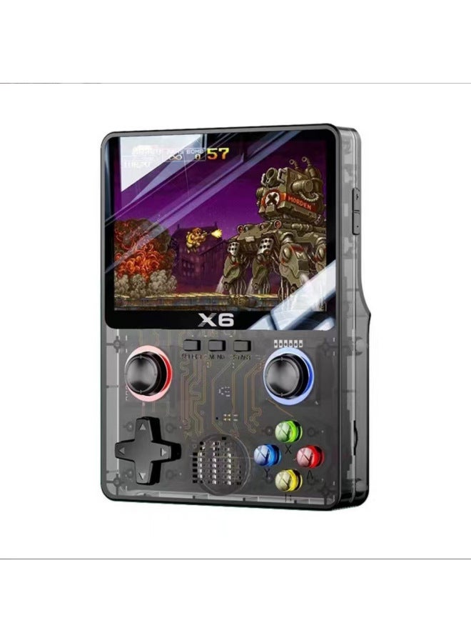 X6 Handheld Game Console Dual Rocker PSP Large Screen Game Console GBA Arcade Simulator 10,000 HD Games-Model:X6 Transparent Black