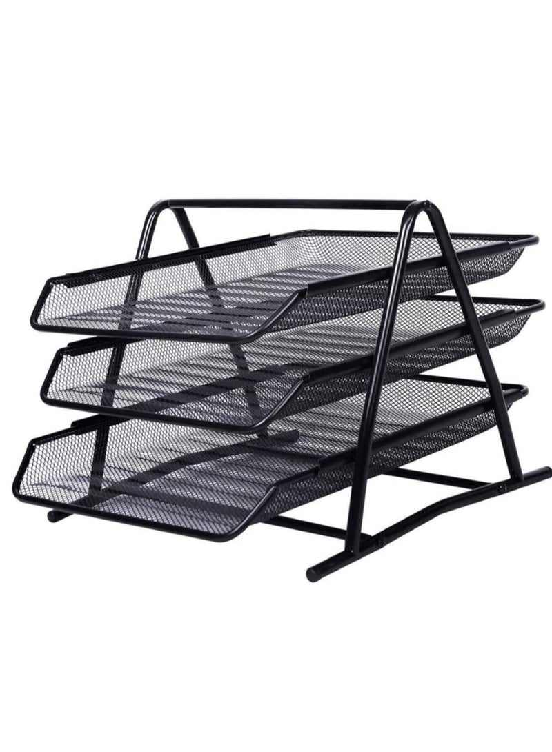 ELTRAZONE 3 Tier Document Tray Desk Stackable File Organizer - Image 1