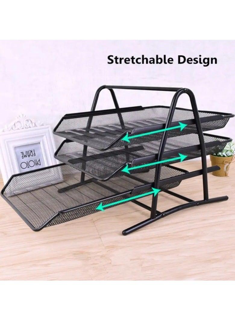 ELTRAZONE 3 Tier Document Tray Desk Stackable File Organizer - Image 5