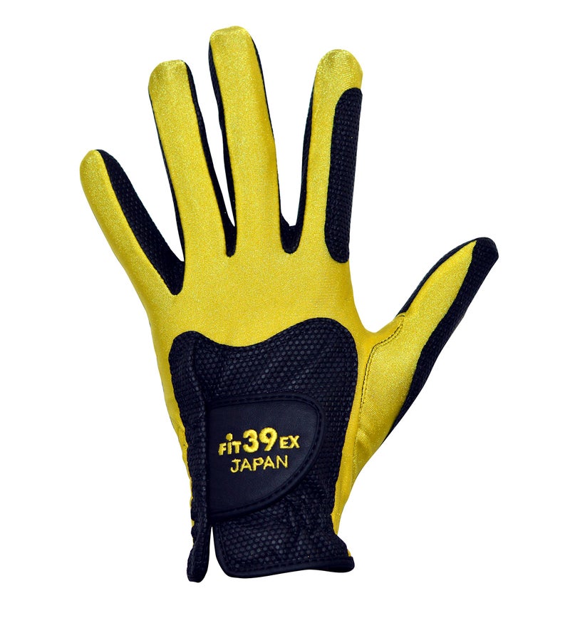 Fit39 EX Golf Gloves (Black/Gold) (Extra Large), Multicolour - Image 1