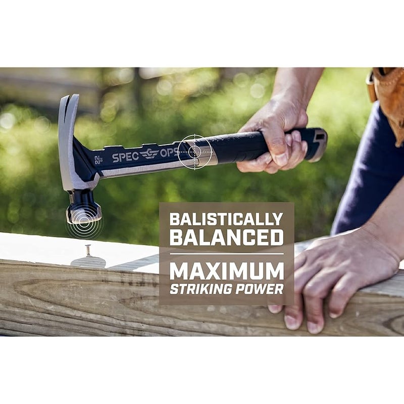 Spec-Ops Tools Framing Hammer, 22 oz, Rip Claw, Smooth Face, Shock-Absorbing Grip, 3% Donated to Veterans - Image 3