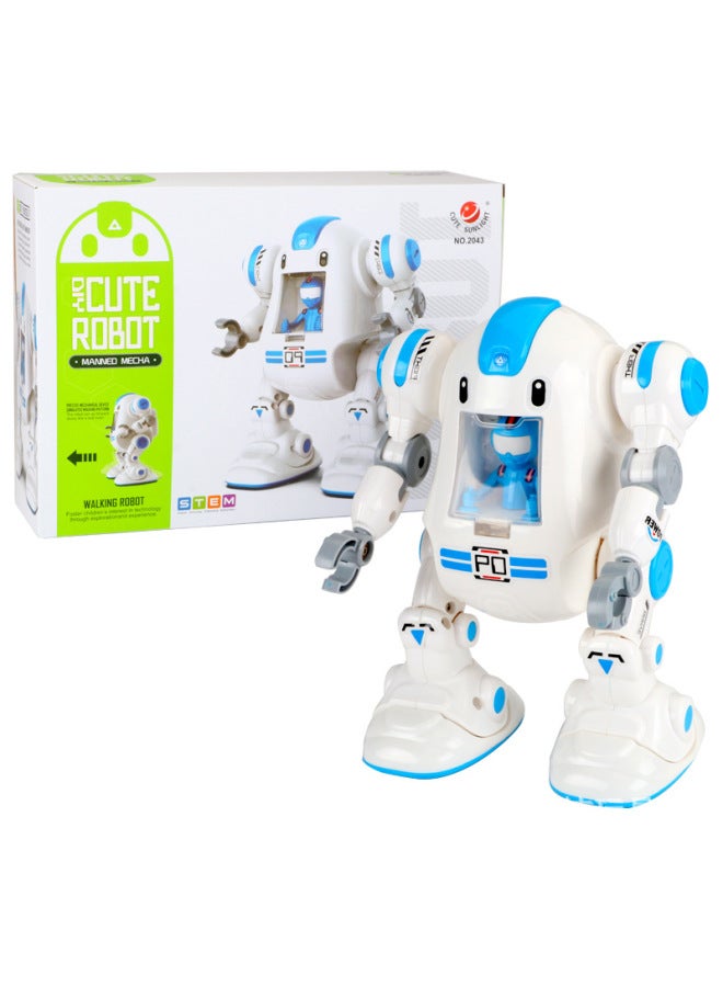 Children's Educational Toys DIY Self-installed Electric Ugly Cute Robot Experimental Technology Small Production Stem Teaching Aids-Color:English Packaging 2043 - Image 1