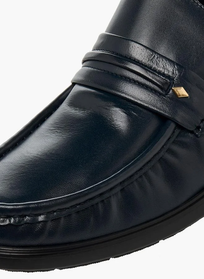 Pinosos Navy Men Slip-On Genuine Leather Loafers for Men | Best Price UAE