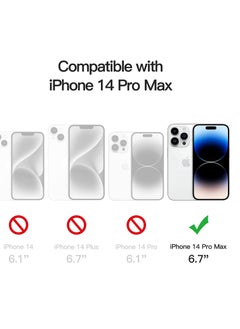 glassology iPhone 14 Pro Max Magsafe Case 6.7 Inch Slim Thin Magnetic Case Yellowing Resistant Anti Drop Shock Absorption Anti Scratch and Hard Back Crystal Case Cell Phone Case iPhone 14 Pro Max  - Image 2