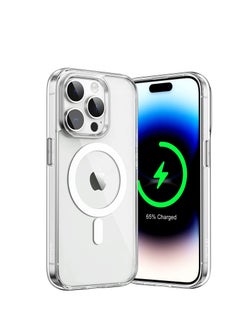 glassology iPhone 14 Pro Max Magsafe Case 6.7 Inch Slim Thin Magnetic Case Yellowing Resistant Anti Drop Shock Absorption Anti Scratch and Hard Back Crystal Case Cell Phone Case iPhone 14 Pro Max  - Image 1