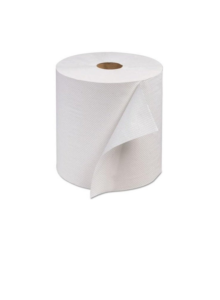 Wall-mounted plastic roll tissue dispenser with Maxi Rolls Towel White 300 M - Image 3