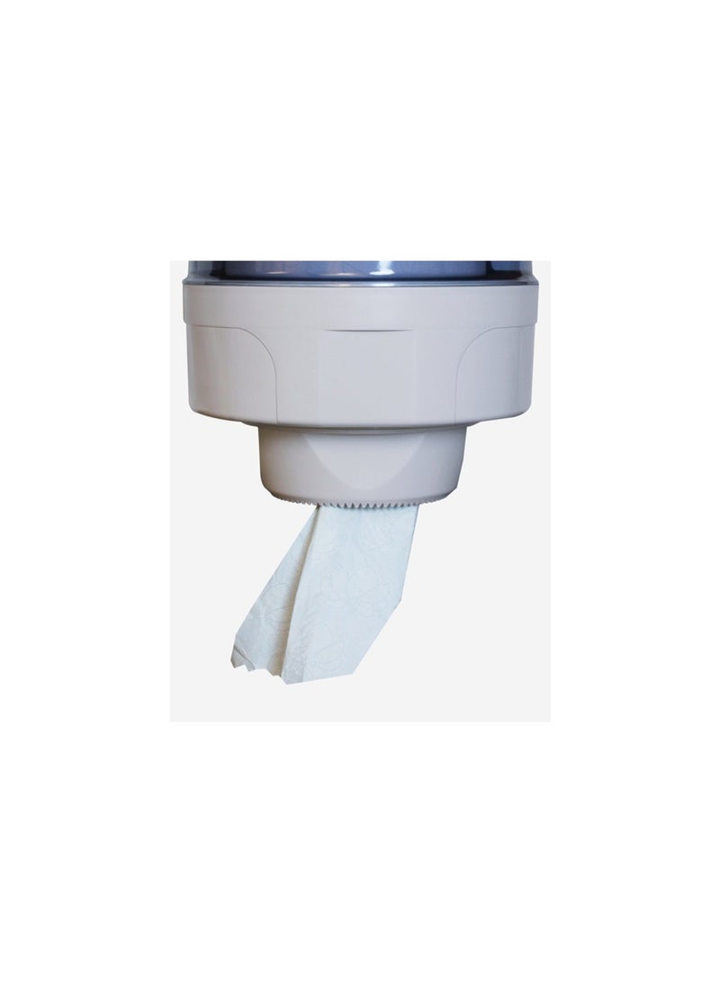 Wall-mounted plastic roll tissue dispenser with Maxi Rolls Towel White 300 M - Image 5
