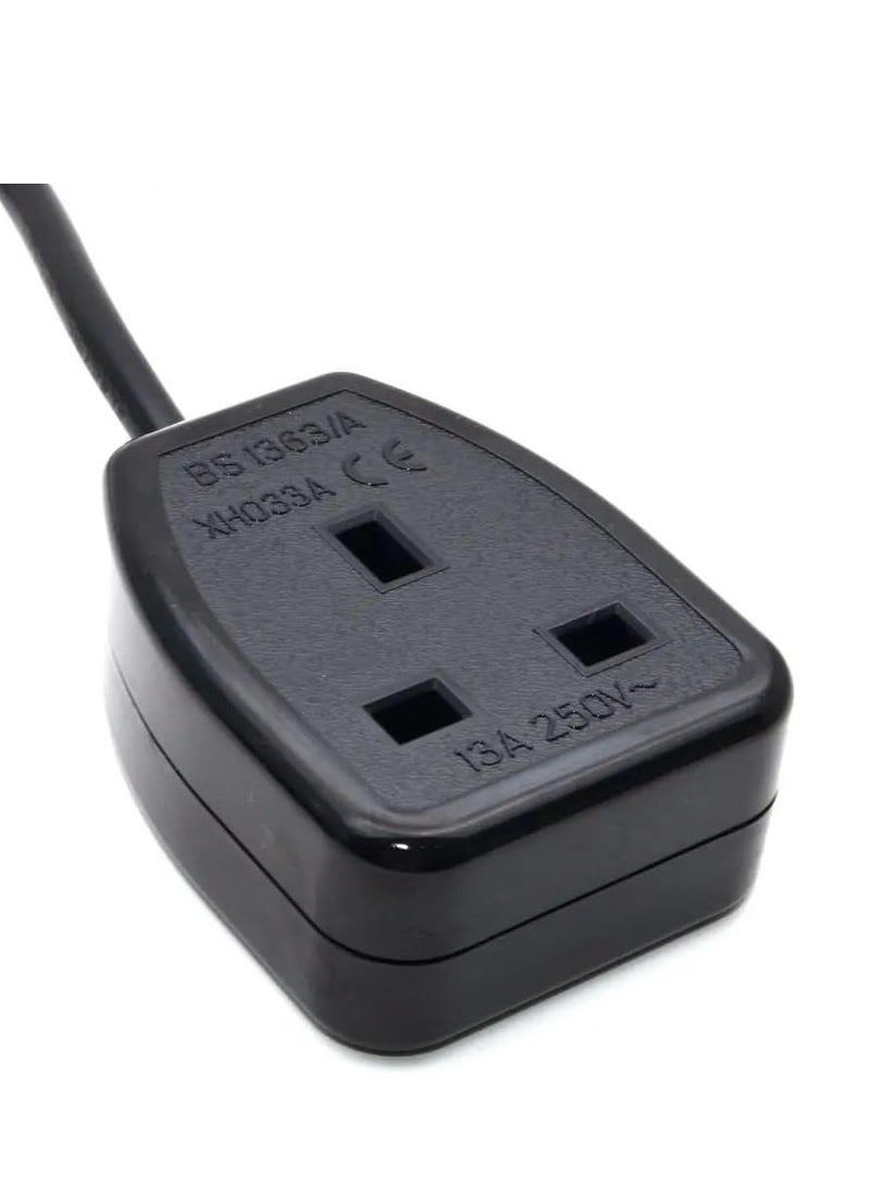 Dkurve® 3 Pin 13A 250V UK British Standard Female Socket Power Adaptor Detachable Power Cord Cable Connector Socket without Plug and Cable Black (3-PACK) - Image 3