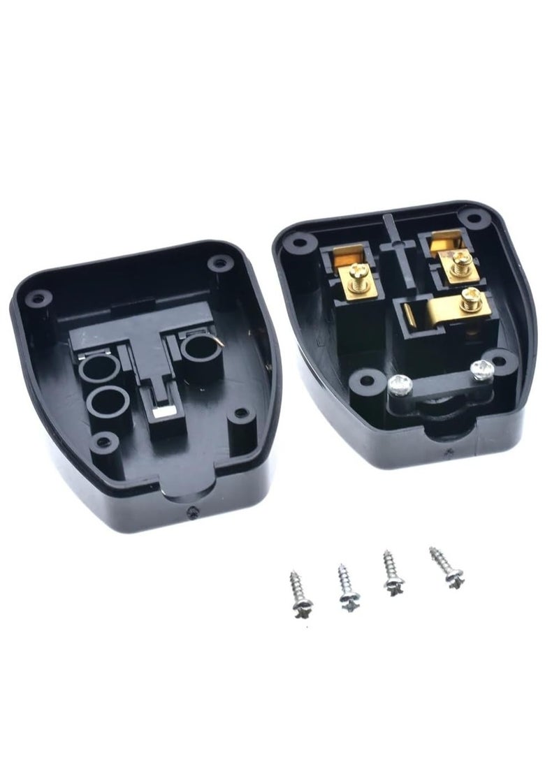Dkurve® 3 Pin 13A 250V UK British Standard Female Socket Power Adaptor Detachable Power Cord Cable Connector Socket without Plug and Cable Black (3-PACK) - Image 4