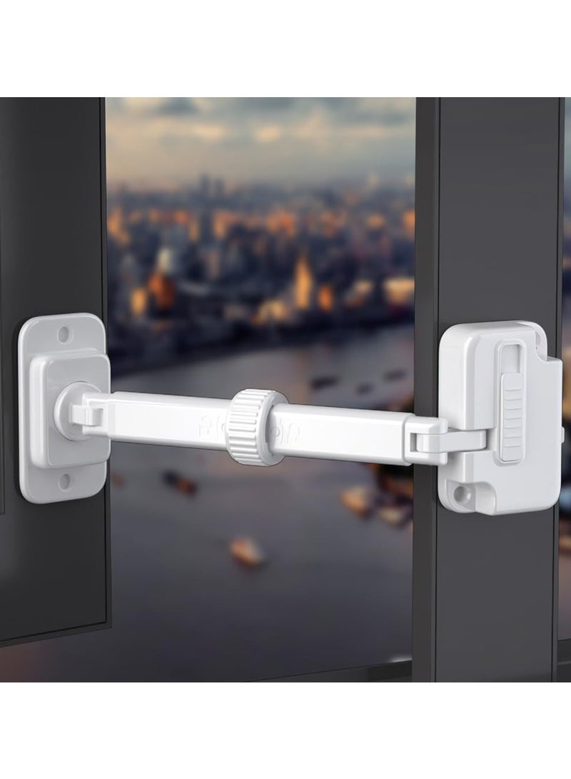 Window Restrictor, Child Safety Window Restrictor Adjustable Window Restrictor for Aluminum, Wooden and Metal Window Frames for Toddlers  Pets Safety - Image 1