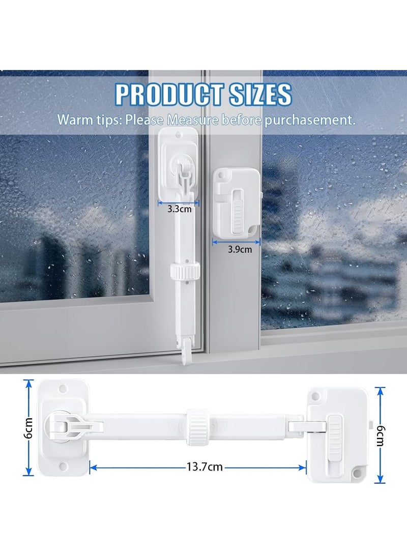 Window Restrictor, Child Safety Window Restrictor Adjustable Window Restrictor for Aluminum, Wooden and Metal Window Frames for Toddlers  Pets Safety - Image 3