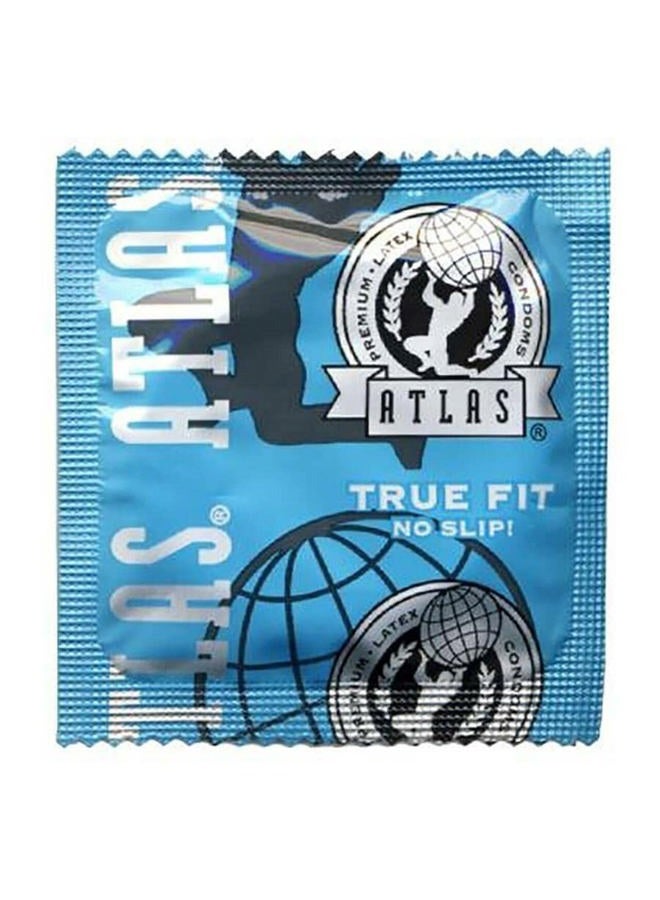 ATLAS True Fit, Snugger Fitting Smaller Sized Lubricated Latex Condoms with Silver Pocket/Travel Case-24 Count - Image 1