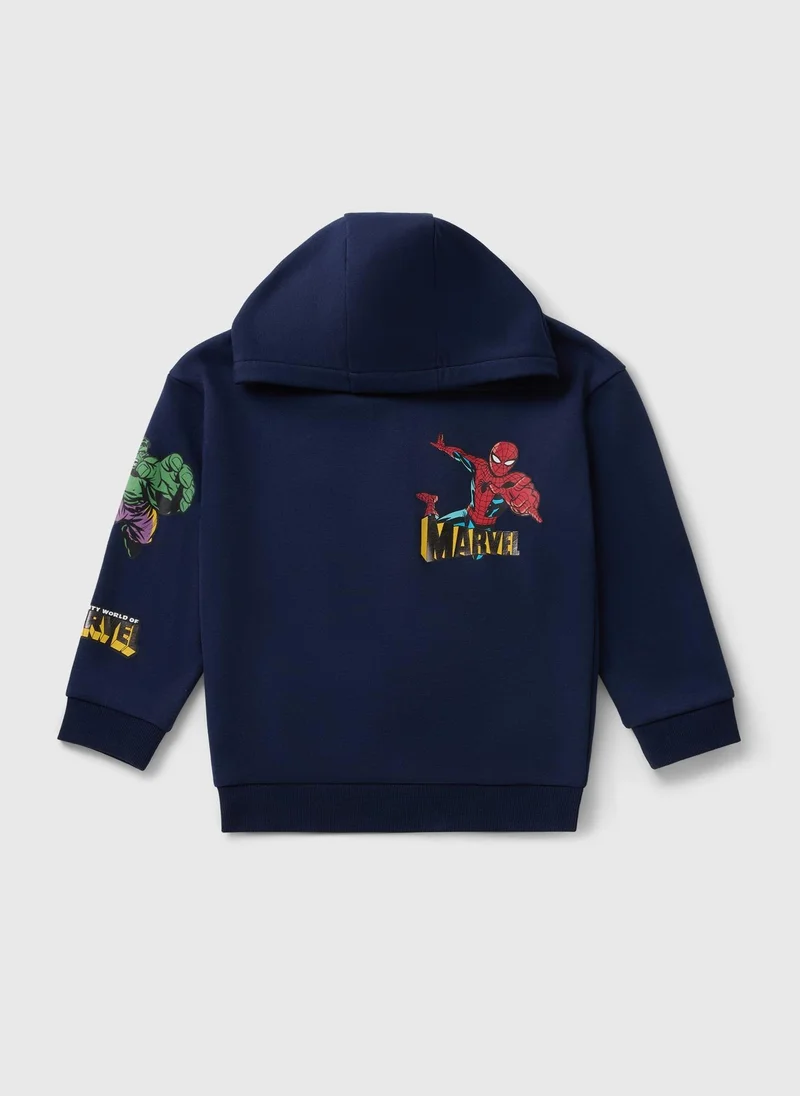 ماتلان Marvel Boys Navy Foil Hoodie