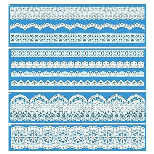 Anyana set of 4 huge 155 sugar edible cake silicone fondant impression lace mat cake decorating mold gum paste cupcake topper tool icing candy imprint baking moulds sugarcraft trimming flower