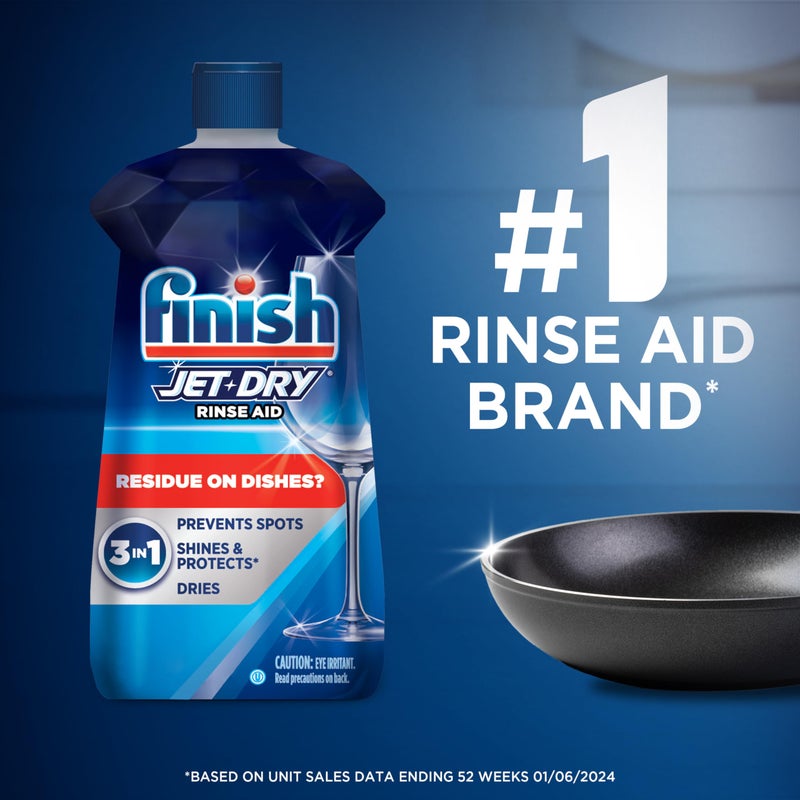 Finish Jet-Dry Dishwasher Rinse Aid, Compatible with Dishwasher Detergent, Prevents Spots & Residues, Dries, Shine & Protects, 8.45 oz, 80 Washes. - Image 5