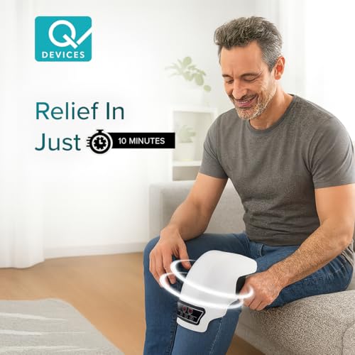 Q Devices Knee Massager with Heat & Vibration - Wireless Infrared Joint Relief for Arthritis - 9 Heat Levels & 9 Vibration Modes - LED Display Air Compression Knee Wrap for Injury Recovery. - Image 4