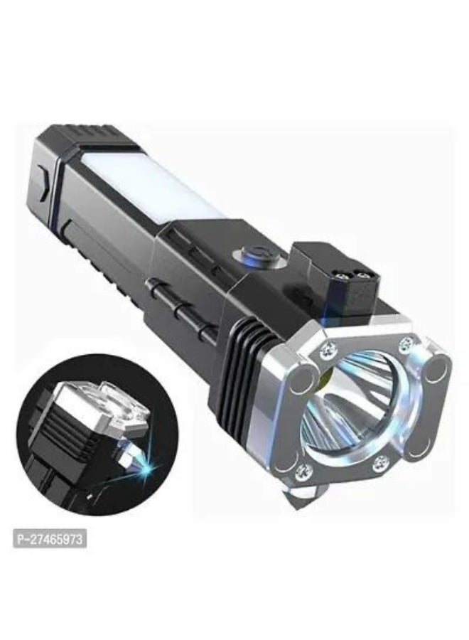 Generic LightLED™ 3W Rechargeable Torch – Long-Distance Flashlight with Car Emergency Hammer & Cutter  - Image 1