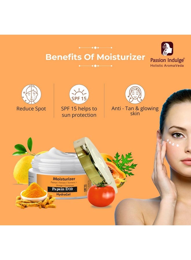 باشن إندلج مرطب جل Papain D10 الطبيعي يقلل من الاسمرار | يحسن لون البشرة وملمسها | طبيعي ونباتي | لجميع أنواع البشرة | لجميع النساء والرجال - 50 جرام - Image 2