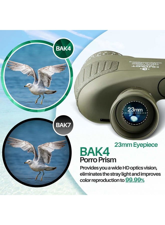 HUTACT Binoculars for Adults 10x50, Built-in Compass and Range Finder, for Bird Watching Large Eyepiece Lens, Large Field of Vision, Suitable for Cross-Country and Travel  - Image 3