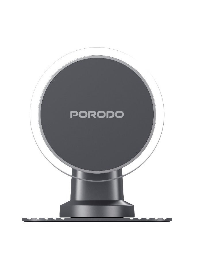 porodo MagSafe Magnetic Air Vent & Dash Mount with Adjustable Viewing Angle & Strong N55 Magnets / Horizontal & Vertical Mobile Holder /  Transparent Design - Black - Image 3