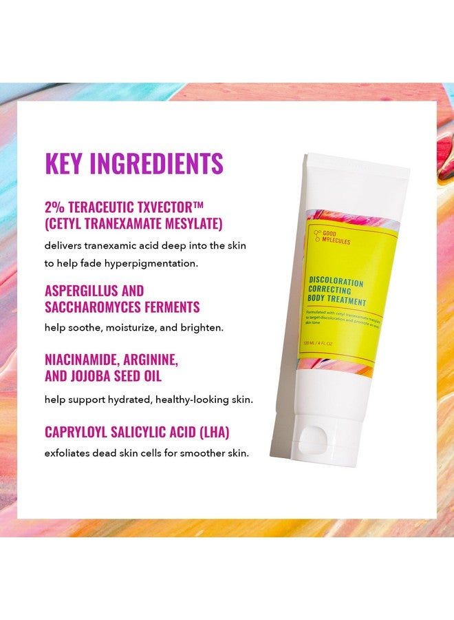 علاج الجسم لتصحيح تغير لون البشرة من Good Molecules - كريم يحتوي على ملح إستر حمض الترانيكساميك، وحمض الليبوهيدروكسي، والنياسيناميد - عناية بالبشرة مضادة للشيخوخة للجسم - Image 3